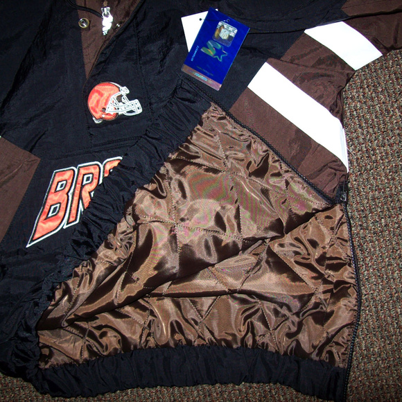 CLEVELAND BROWNS STARTER Half Zip Pull Over Jacket SMALL - Picture 7 of 8